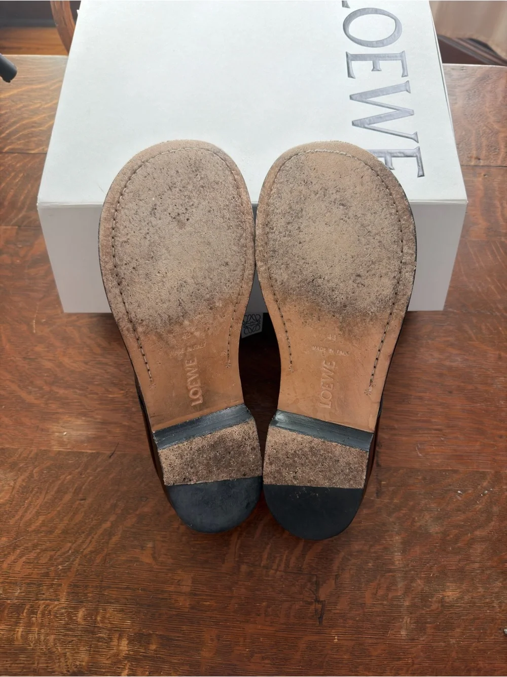 Loewe Black Leather Derby Lace-Up Shoes